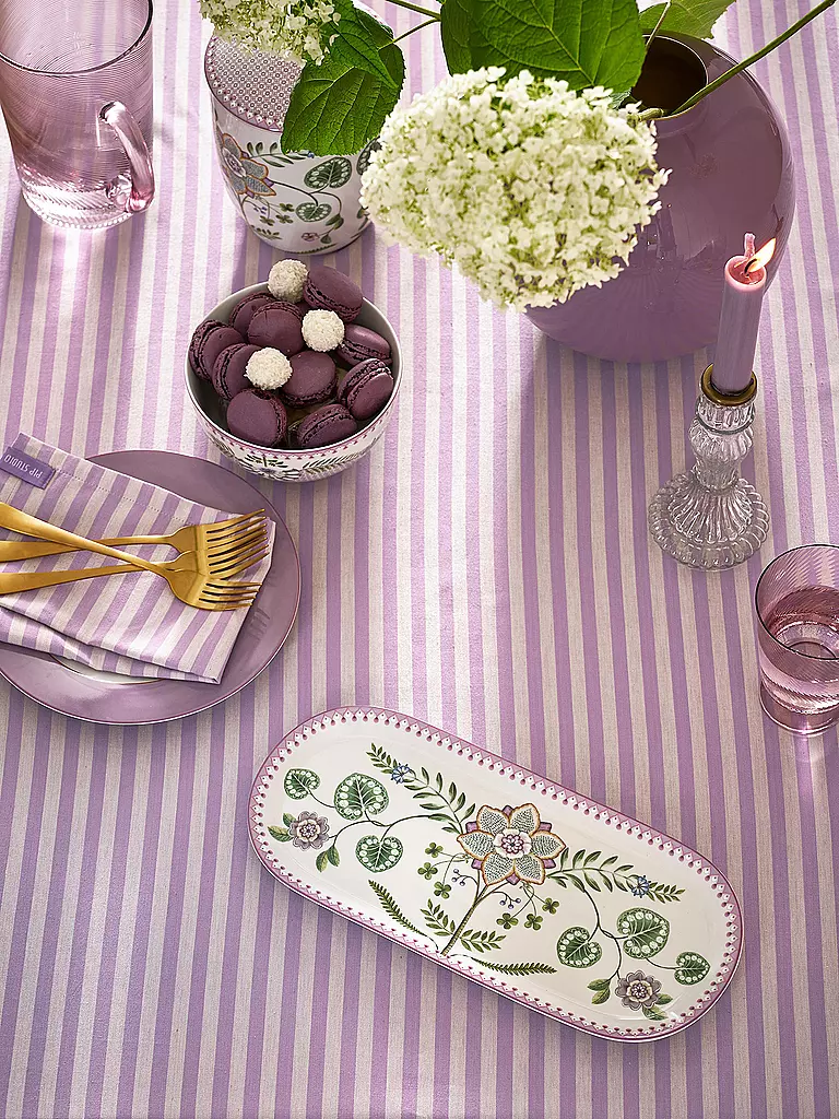 PIP STUDIO | Tortenplatte  LILY & LOTUS 33x15,5cm Off White | hellgrün