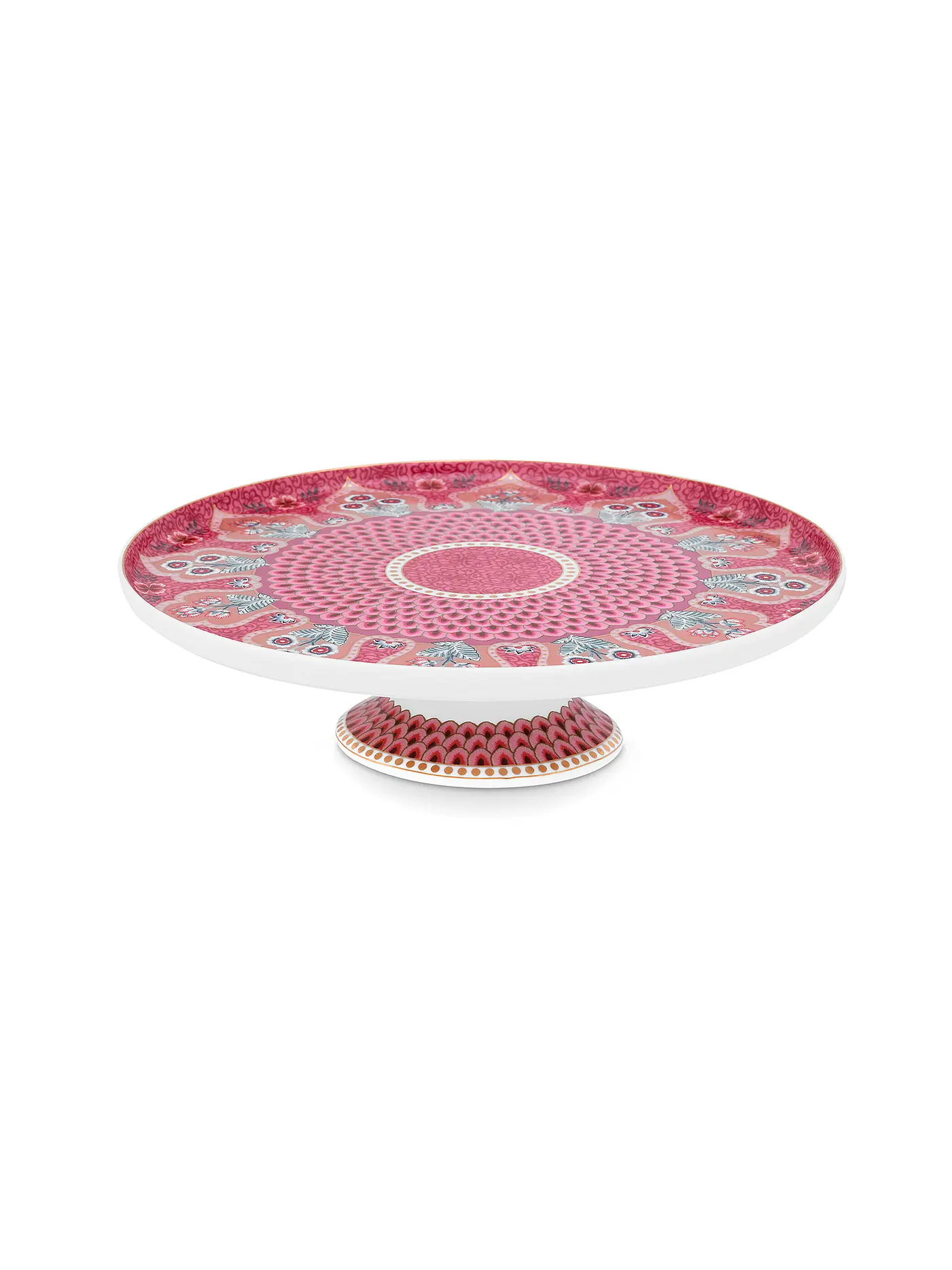 PIP STUDIO | Tortenplatte auf Fuss Mini 21cm Flower Festival Dark Pink | beere