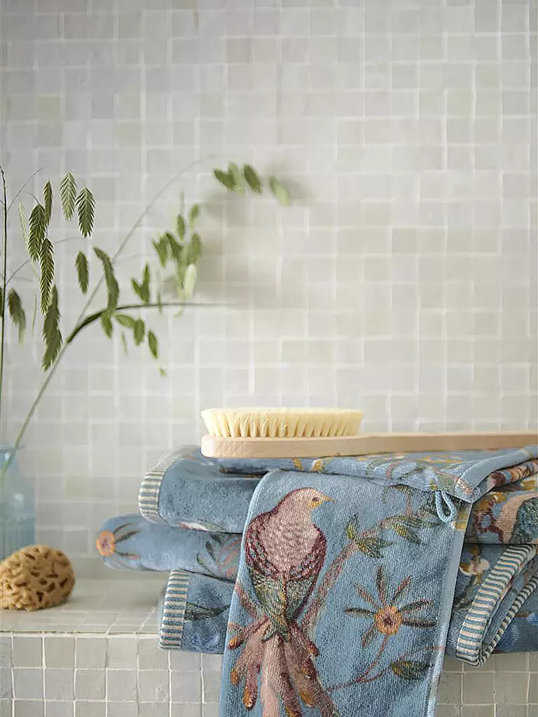 PIP STUDIO | Waschhandschuh 16x22cm SECRET GARDEN Blue | hellbraun