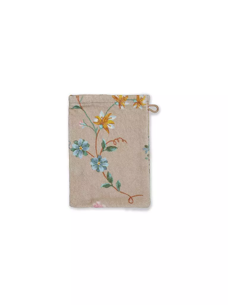 PIP STUDIO | Waschhandschuh LES FLEURS 16x22cm Khaki | hellbraun