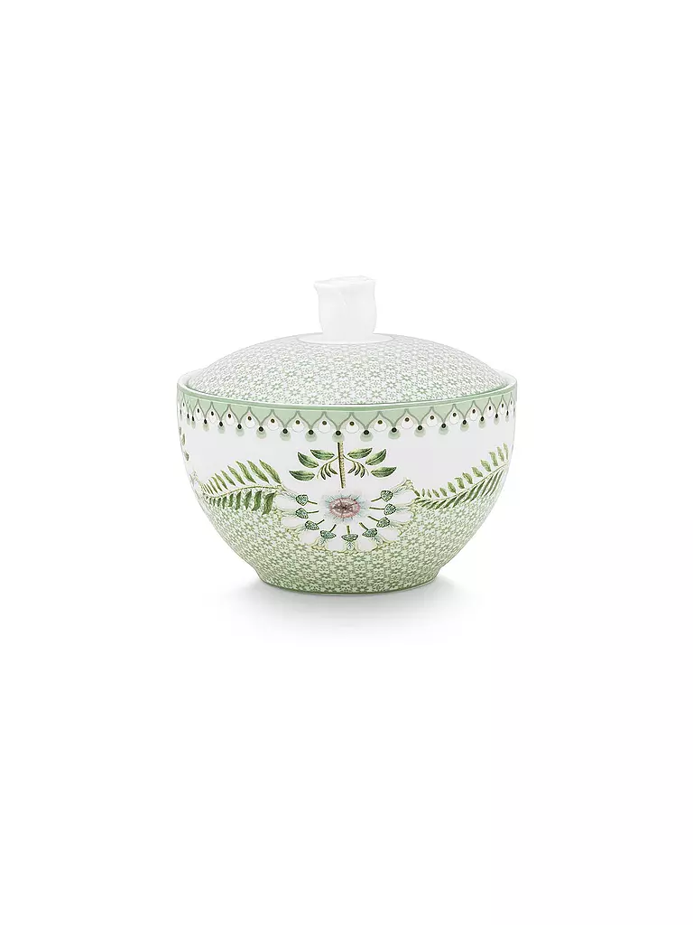 PIP STUDIO | Zuckerdose 300ml LILY & LOTUS Tiles Light Gr. | lila