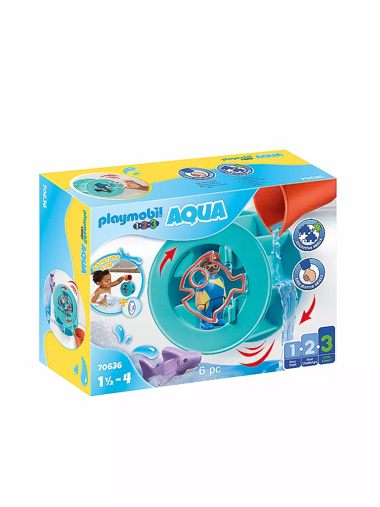 PLAYMOBIL | 1,2,3 - Wasserwirbelrad mit Babyhai 70636 | keine Farbe