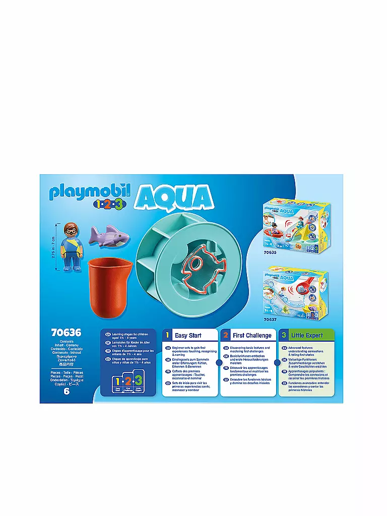 PLAYMOBIL | 1,2,3 - Wasserwirbelrad mit Babyhai 70636 | keine Farbe