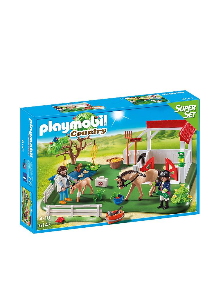 PLAYMOBIL | Country - Super-Set Koppel mit Pferdebox 6147 | transparent