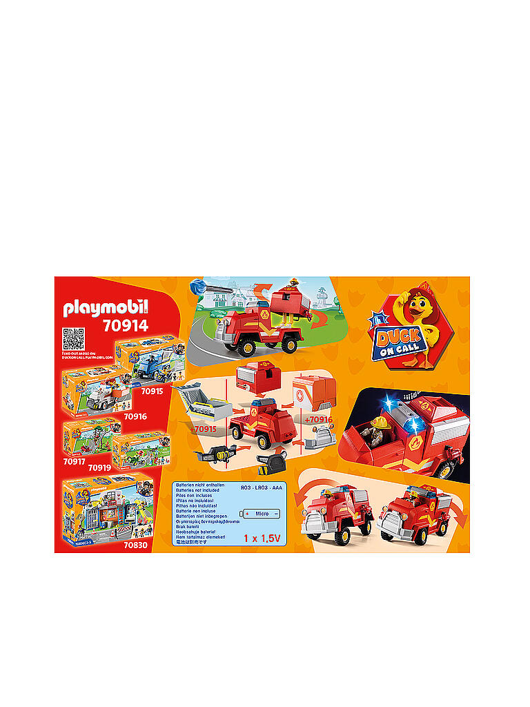 PLAYMOBIL | DUCK ON CALL - Feuerwehr Einsatzfahrzeug 70914 | keine Farbe