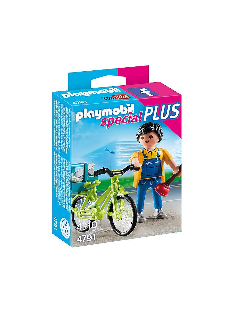 PLAYMOBIL | Handwerker mit Fahrrad 4791 | transparent