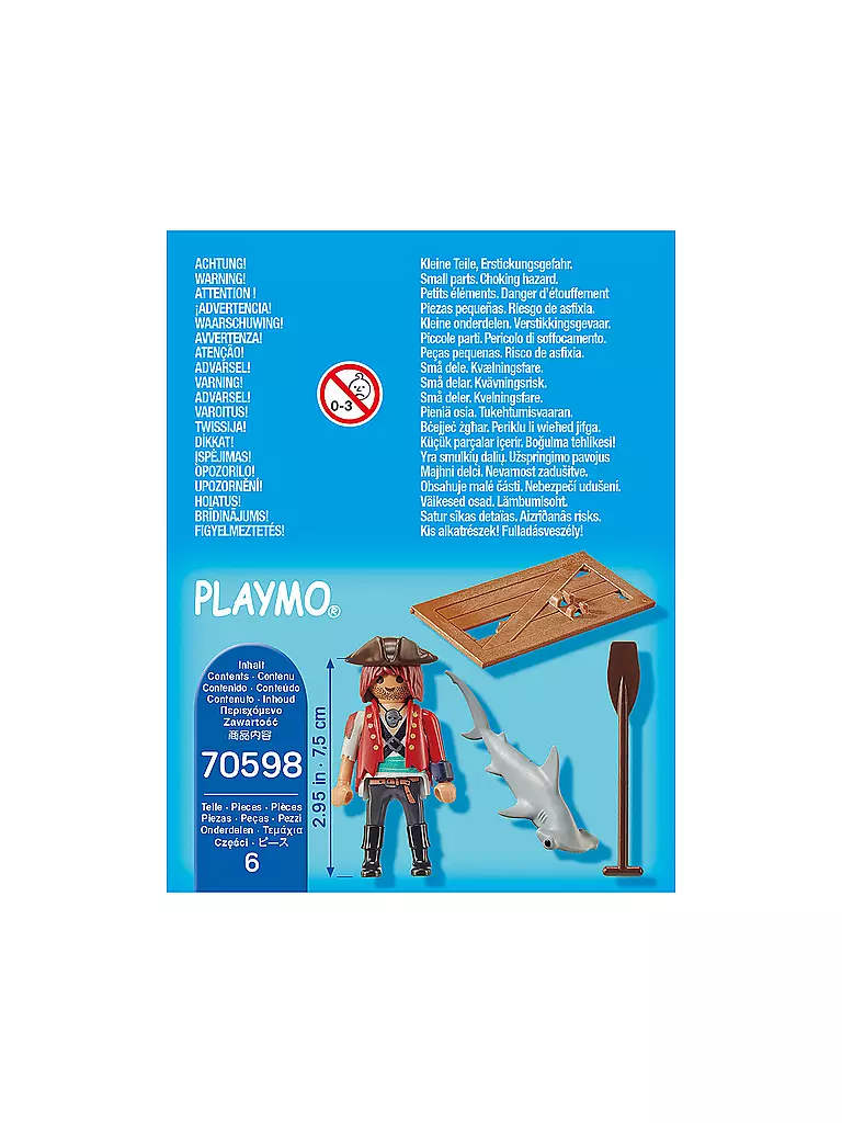PLAYMOBIL | Pirat mit Floss und Hammerhai 70598 | keine Farbe