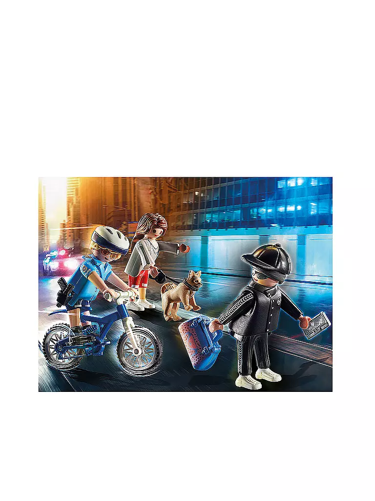 PLAYMOBIL | Polizei-Fahrrad: Verfolgung des Taschendiebs 70573 | keine Farbe