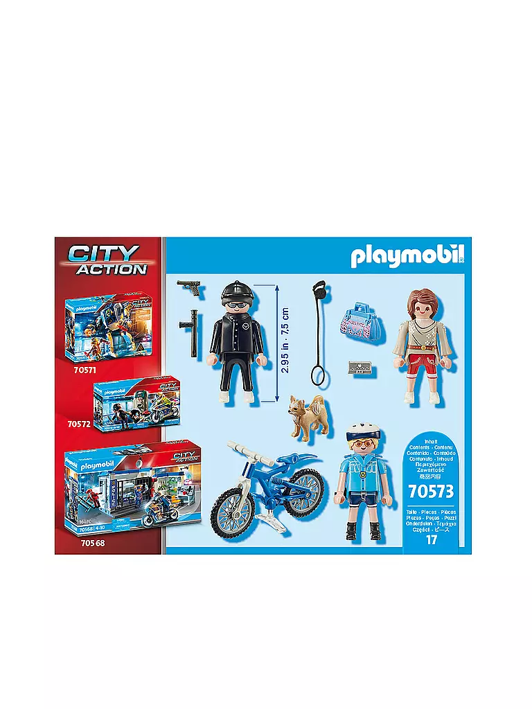 PLAYMOBIL | Polizei-Fahrrad: Verfolgung des Taschendiebs 70573 | keine Farbe