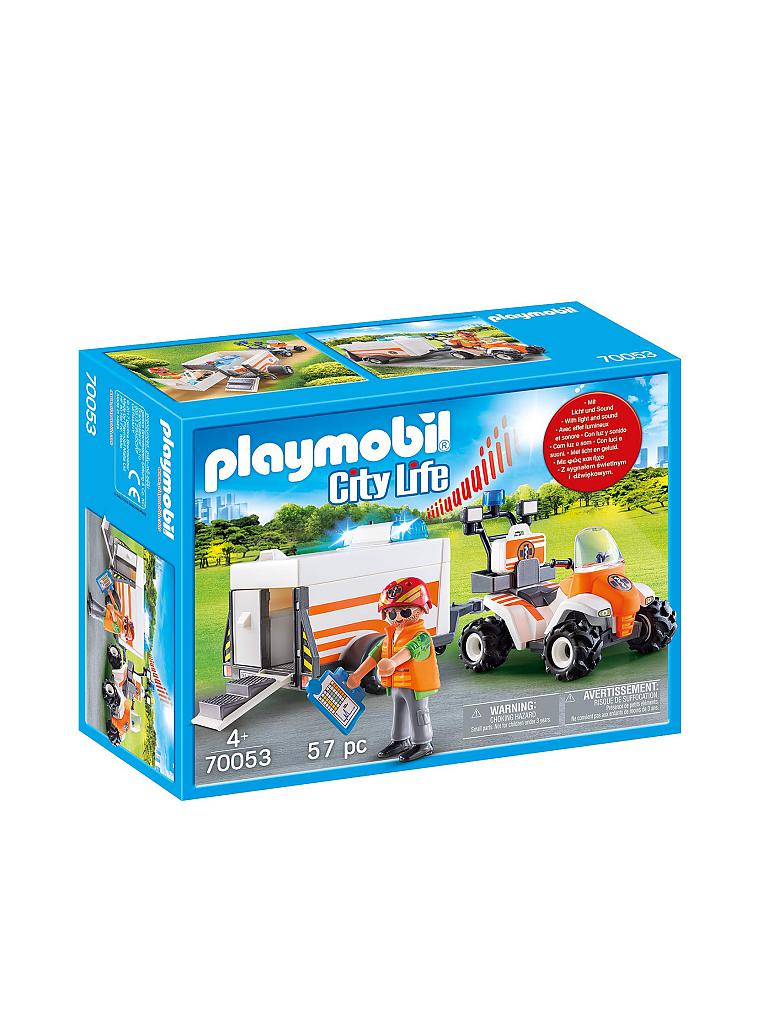 PLAYMOBIL | Quad mit Rettungsanhänger 70053 | blau