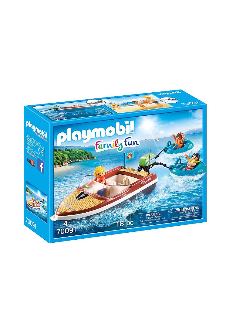 PLAYMOBIL | Sportboot mit Fun-Reifen 70091  | blau