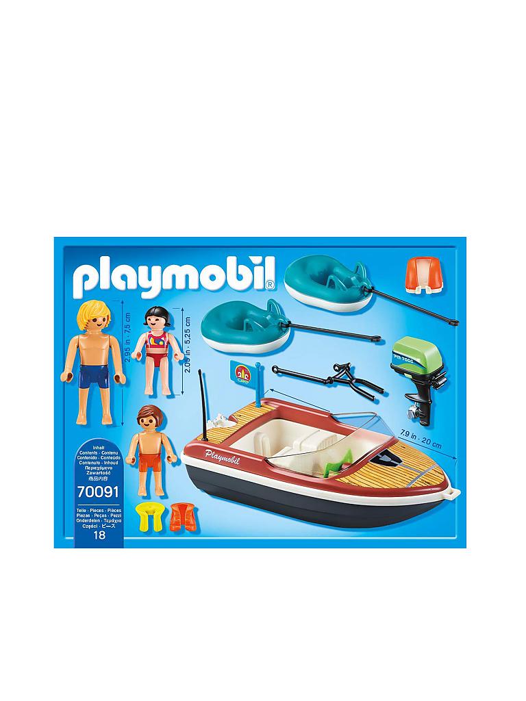 PLAYMOBIL | Sportboot mit Fun-Reifen 70091  | blau