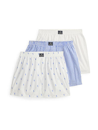 POLO RALPH LAUREN | Boxershorts 3er Pkg. white / blue stripe