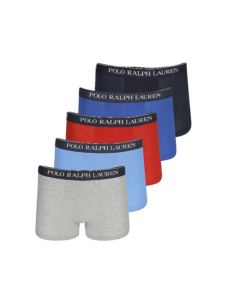 5er-Pack Unterhosen in Grau Blau Rot Marineblau mit Logo-Bund-Bunt