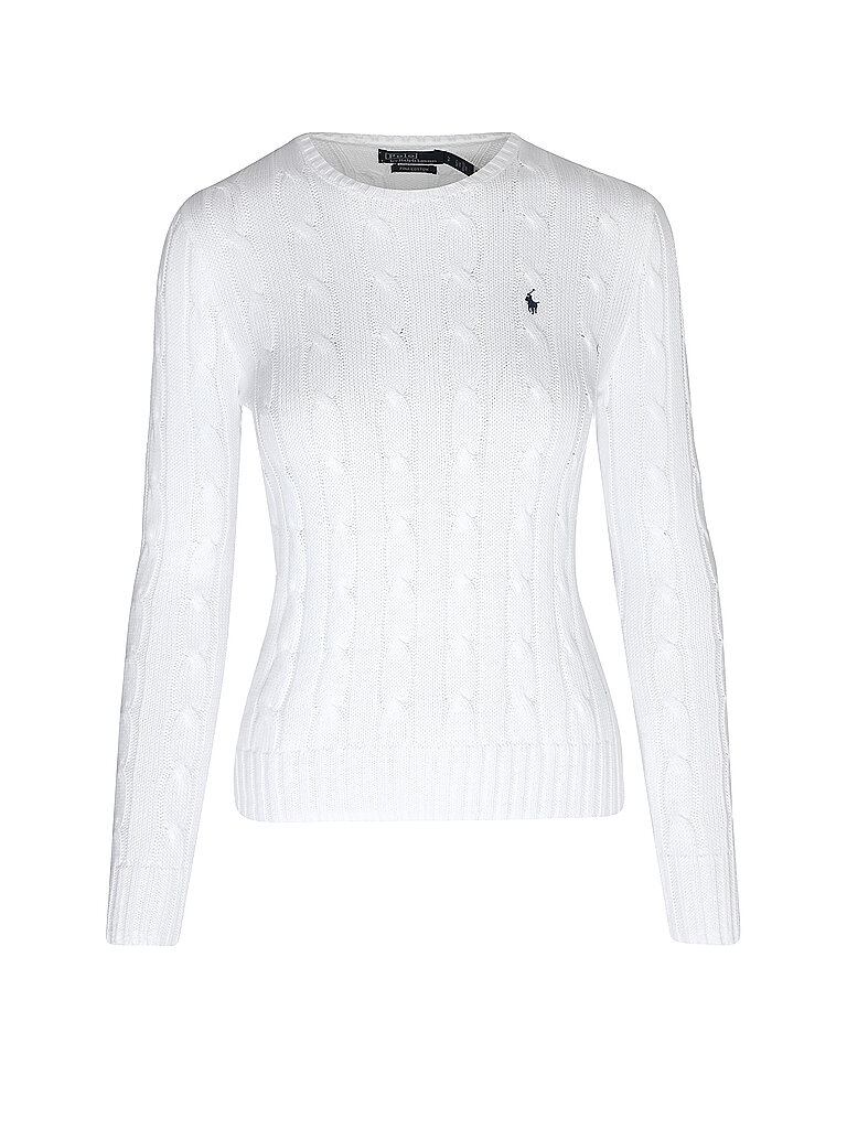 Polo Ralph Lauren Damen Weiss Pullover Slim Fit Julianna | Extra Groß