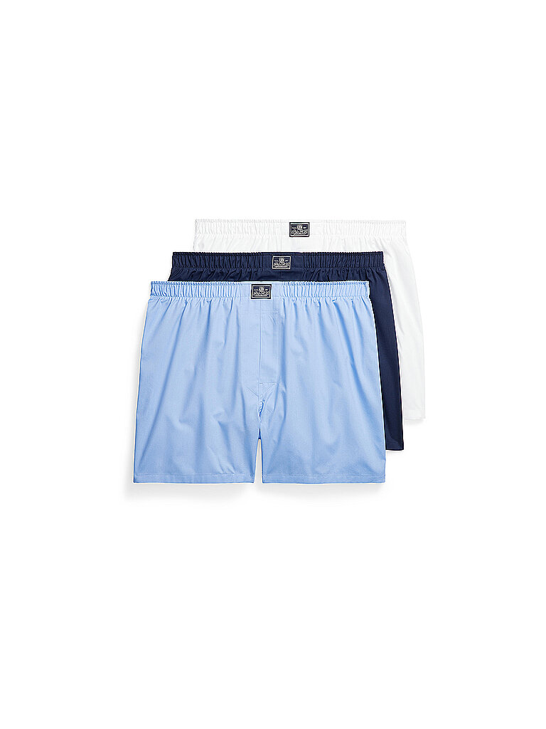 POLO RALPH LAUREN Boxershorts 3er Pkg weiss hellblau marine hellblau | S