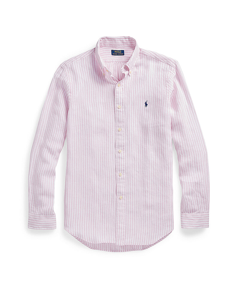 Polo Ralph Lauren Linen Shirt Striped Pink