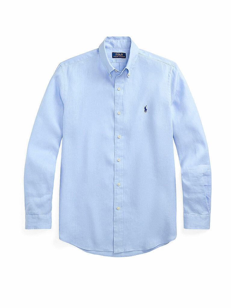 Polo Ralph Lauren Linen Shirt Custom Fit Light Blue