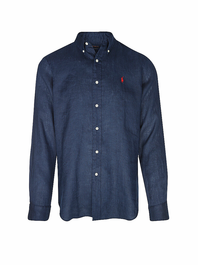Polo Ralph Lauren Linen Shirt Custom Fit Dark Blue