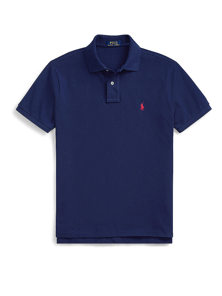 Ralph Lauren Polo Herren Poloshirt Custom-Slim-Fit Dunkelblau S