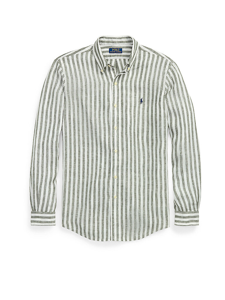 Polo Ralph Lauren Linen Shirt Striped Olive