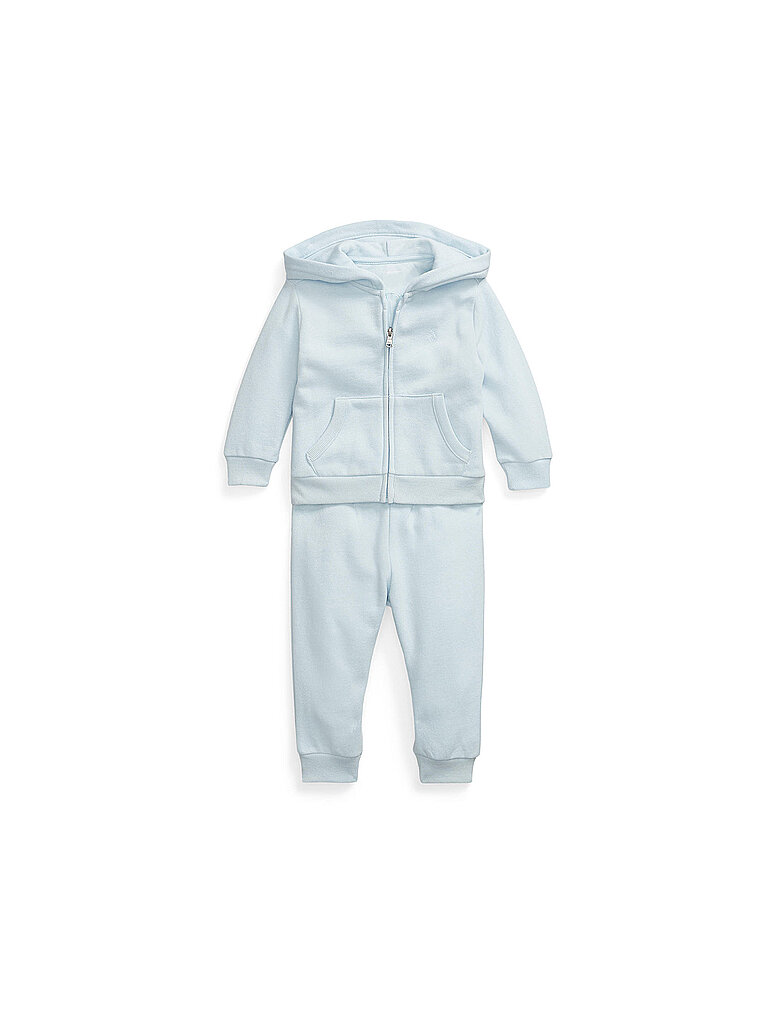 POLO RALPH LAUREN Baby Set 2-teilig Sweatjacke und Hose hellblau | 80