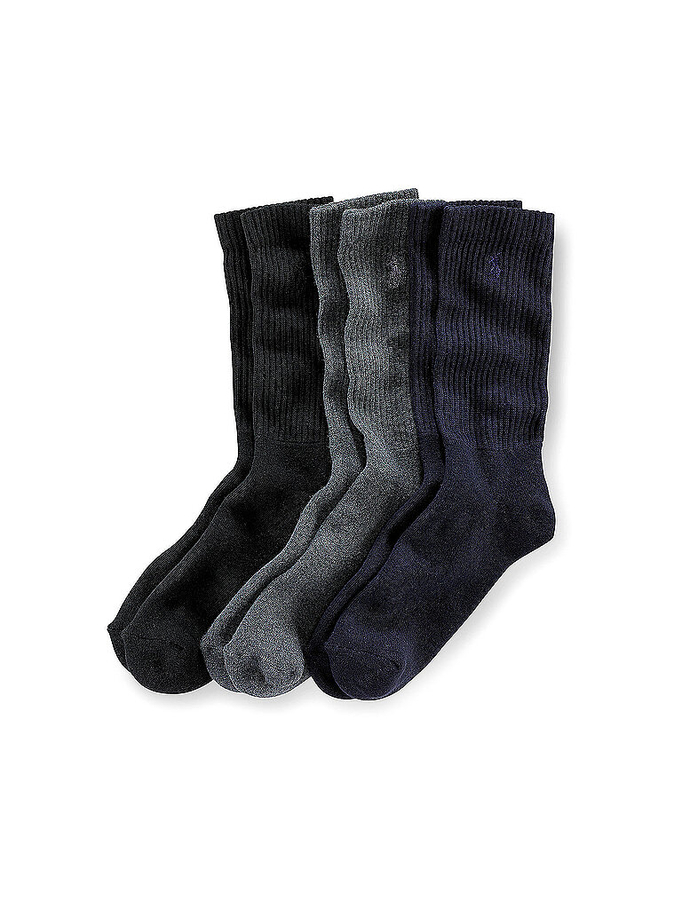 POLO RALPH LAUREN Socken 3er Pkg. navy / charcoal hthr / black schwarz