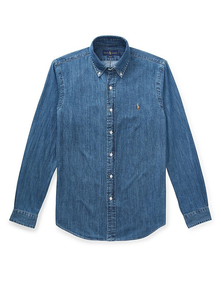 POLO RALPH LAUREN Jeanshemd Slim Fit blau | XXL