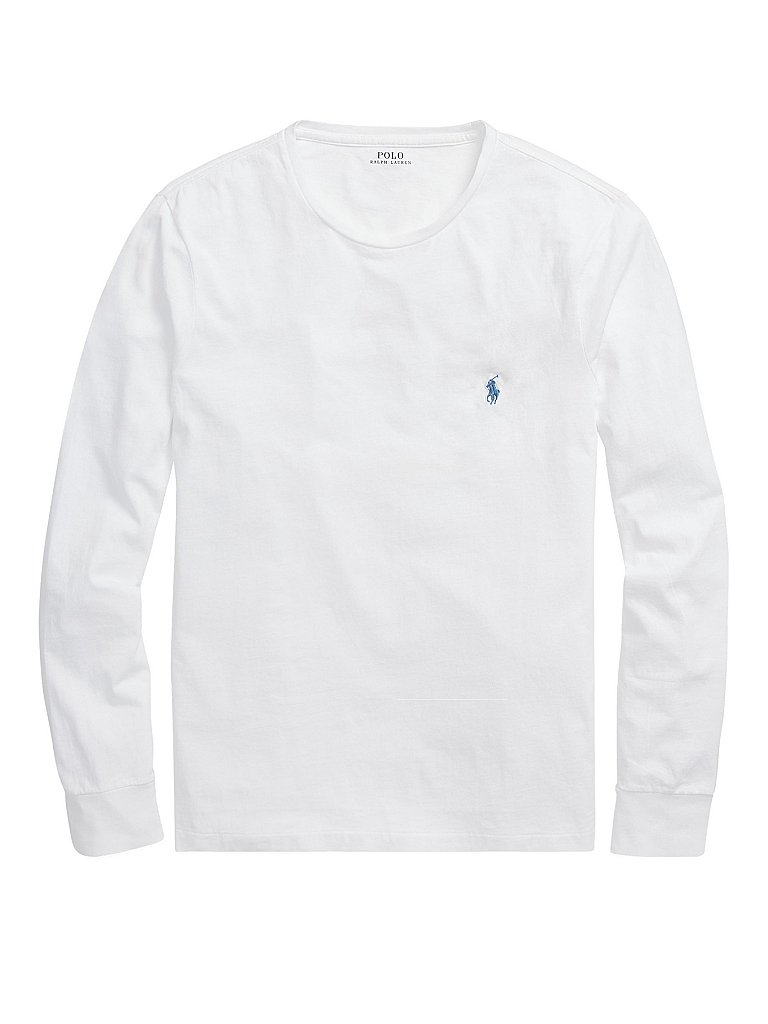 POLO RALPH LAUREN Langarmshirt Custom Slim Fit weiß | S