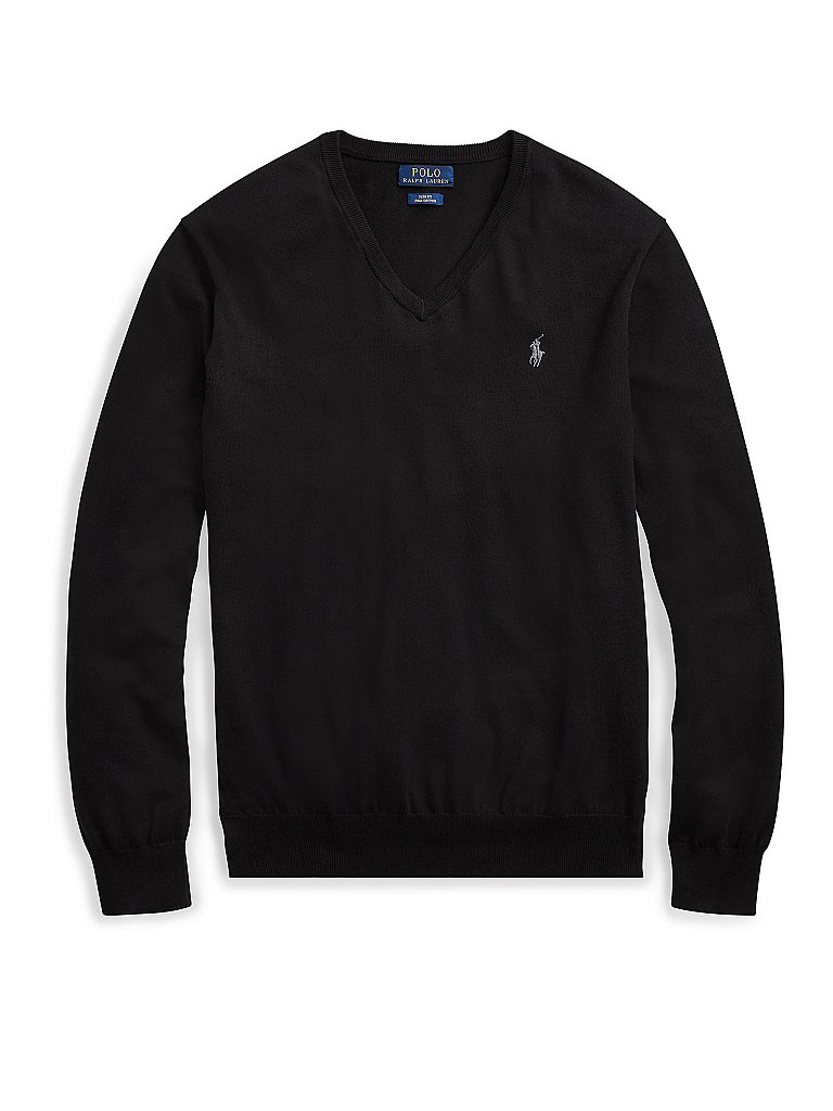 POLO RALPH LAUREN Pullover Slim Fit schwarz | S