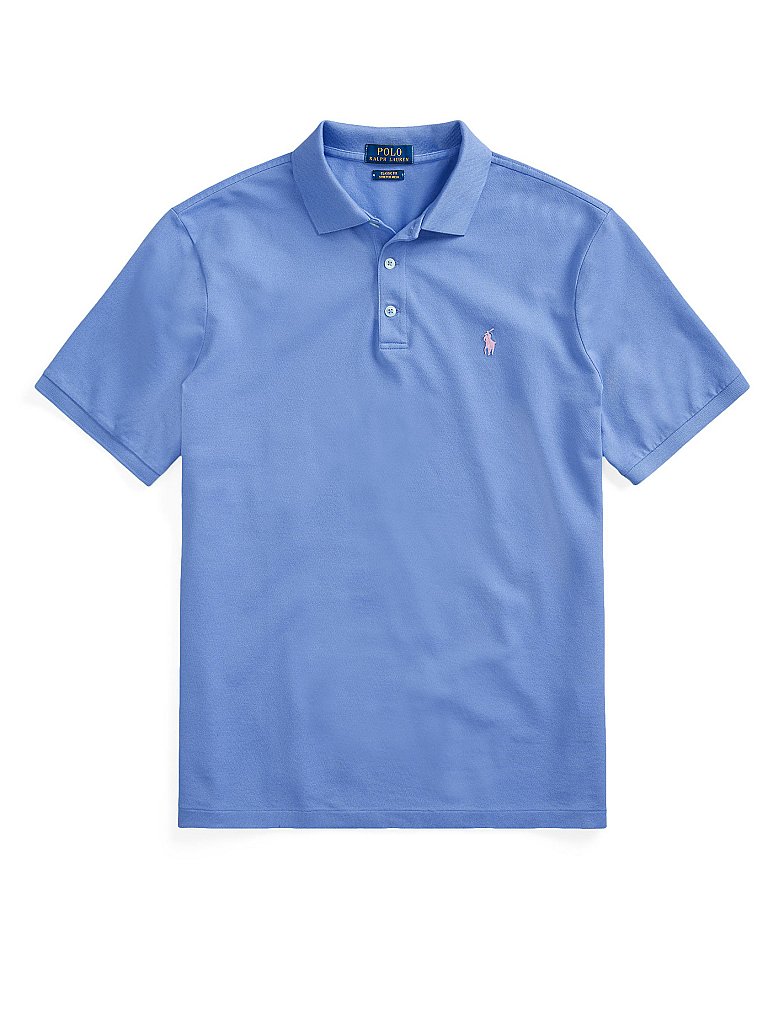 POLO RALPH LAUREN Poloshirt Custom Slim Fit Basic Mesh blau | S