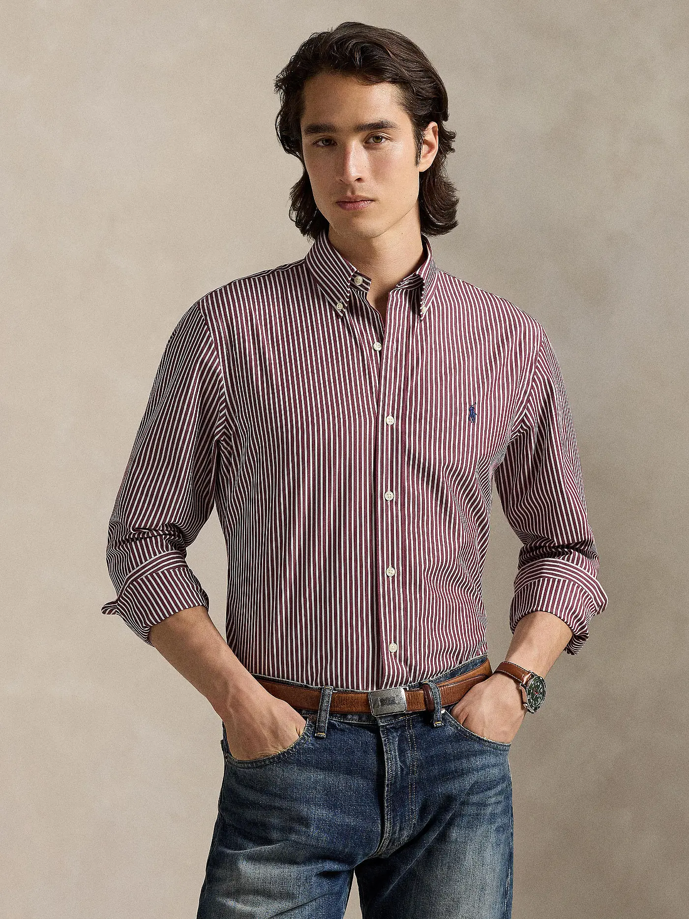POLO RALPH LAUREN | Hemd Custom Fit  | dunkelrot
