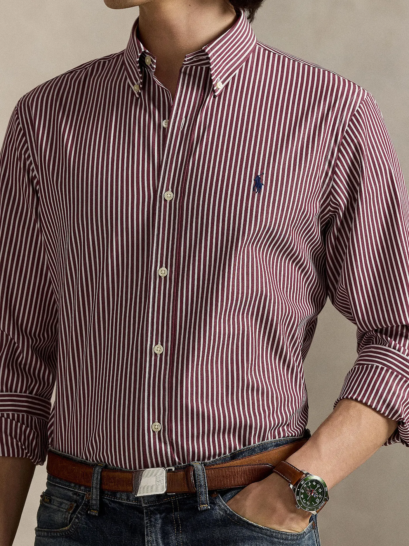 POLO RALPH LAUREN | Hemd Custom Fit  | dunkelrot
