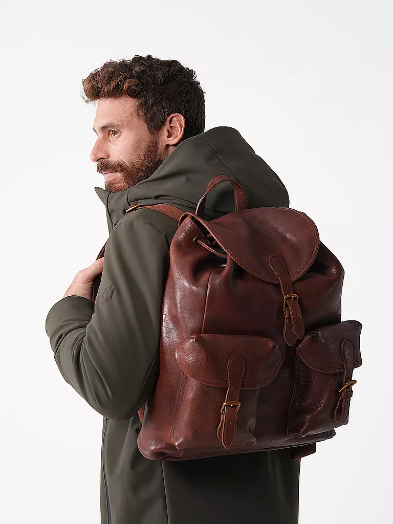 POLO RALPH LAUREN | Leder Rucksack  | braun