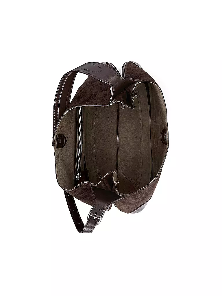 POLO RALPH LAUREN | Ledertasche - Schultertasche ID KOLLEKTION Medium | braun