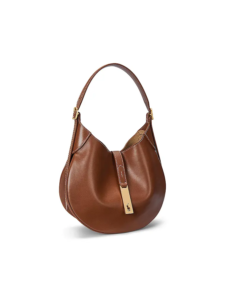 POLO RALPH LAUREN | Ledertasche - Schultertasche Small  | braun