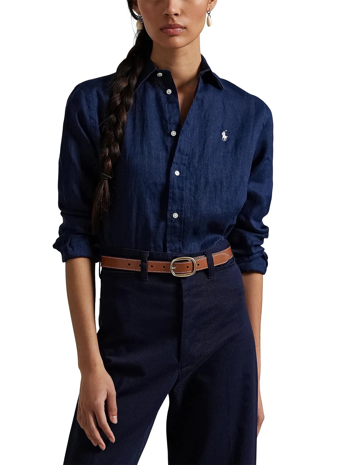 POLO RALPH LAUREN | Leinenbluse | dunkelblau