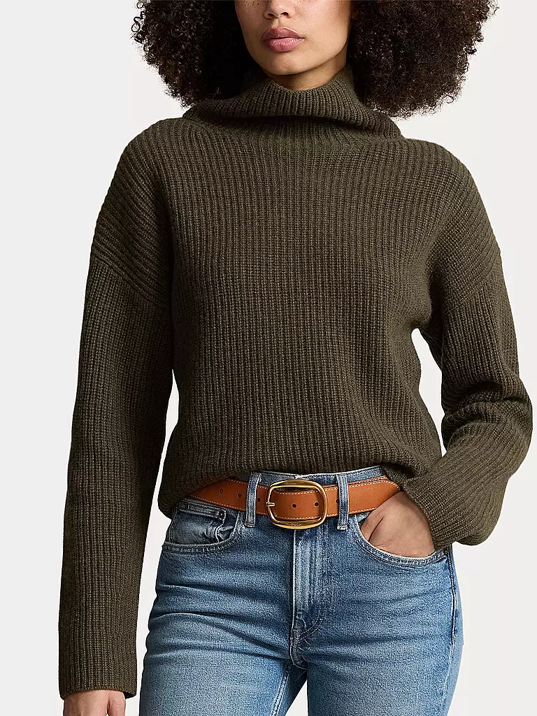 POLO RALPH LAUREN | Rollkragenpullover Cropped Fit | Olive