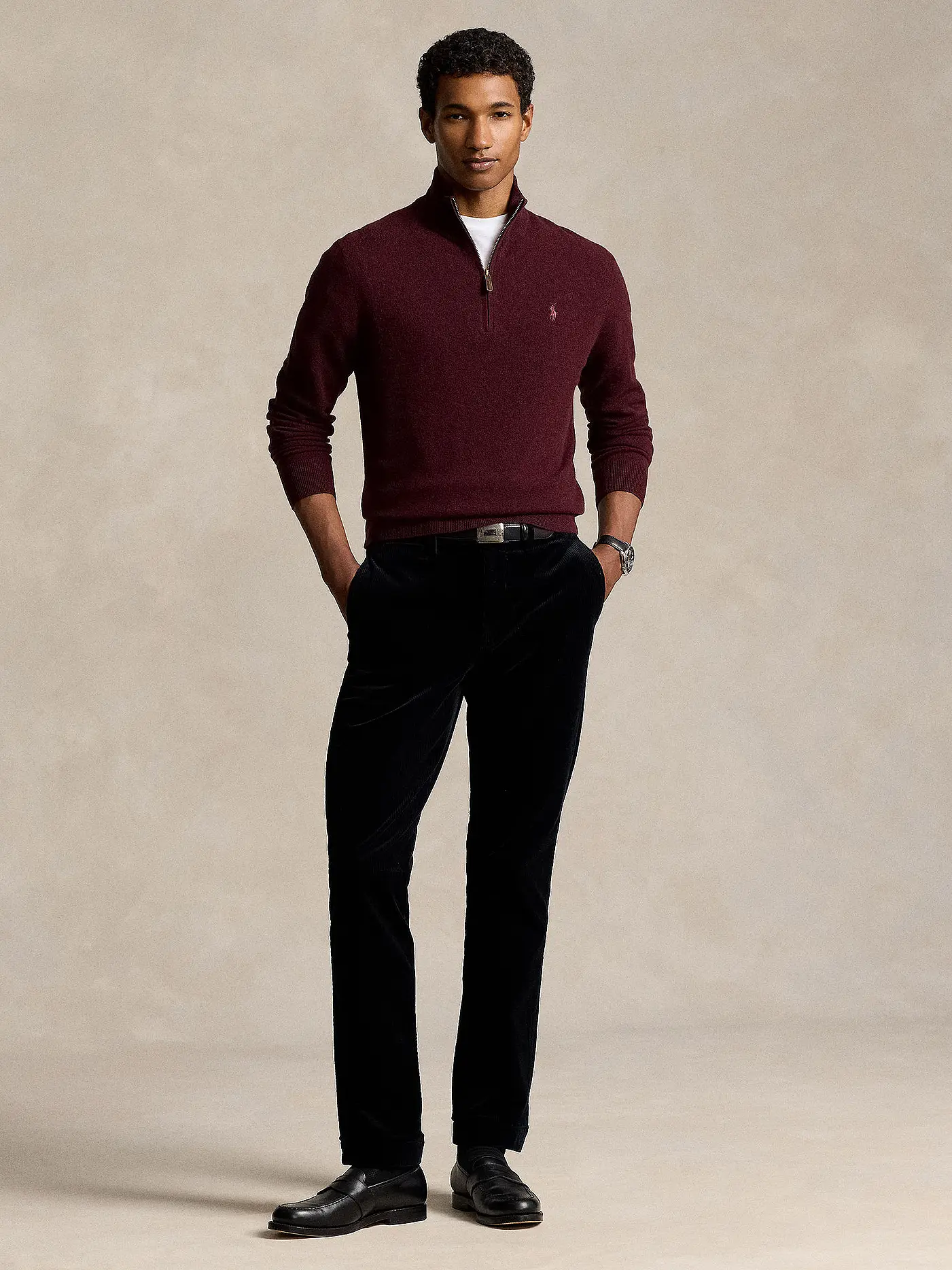 POLO RALPH LAUREN | Troyer Pullover  | dunkelrot