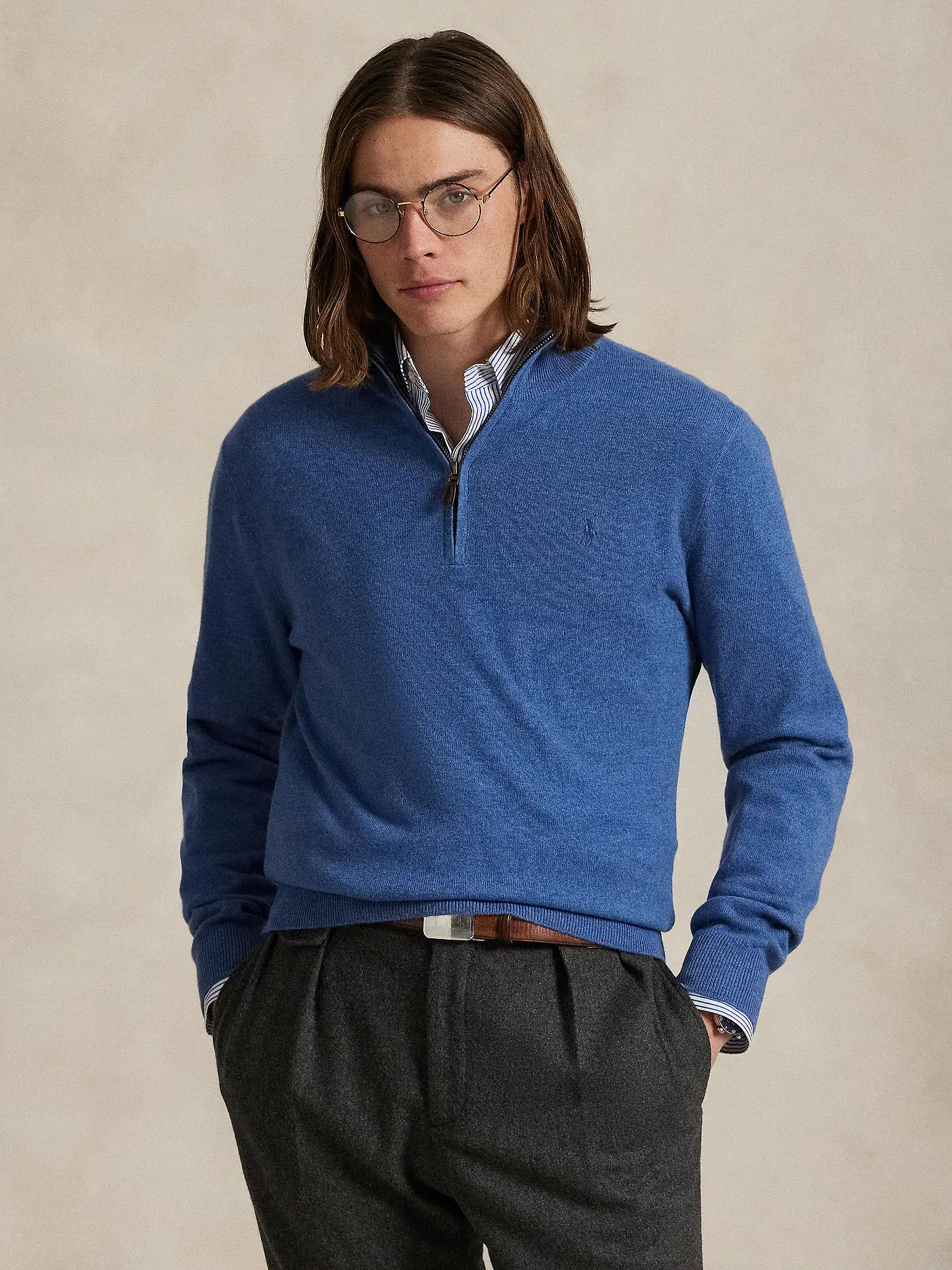 POLO RALPH LAUREN | Troyer Pullover  | hellblau