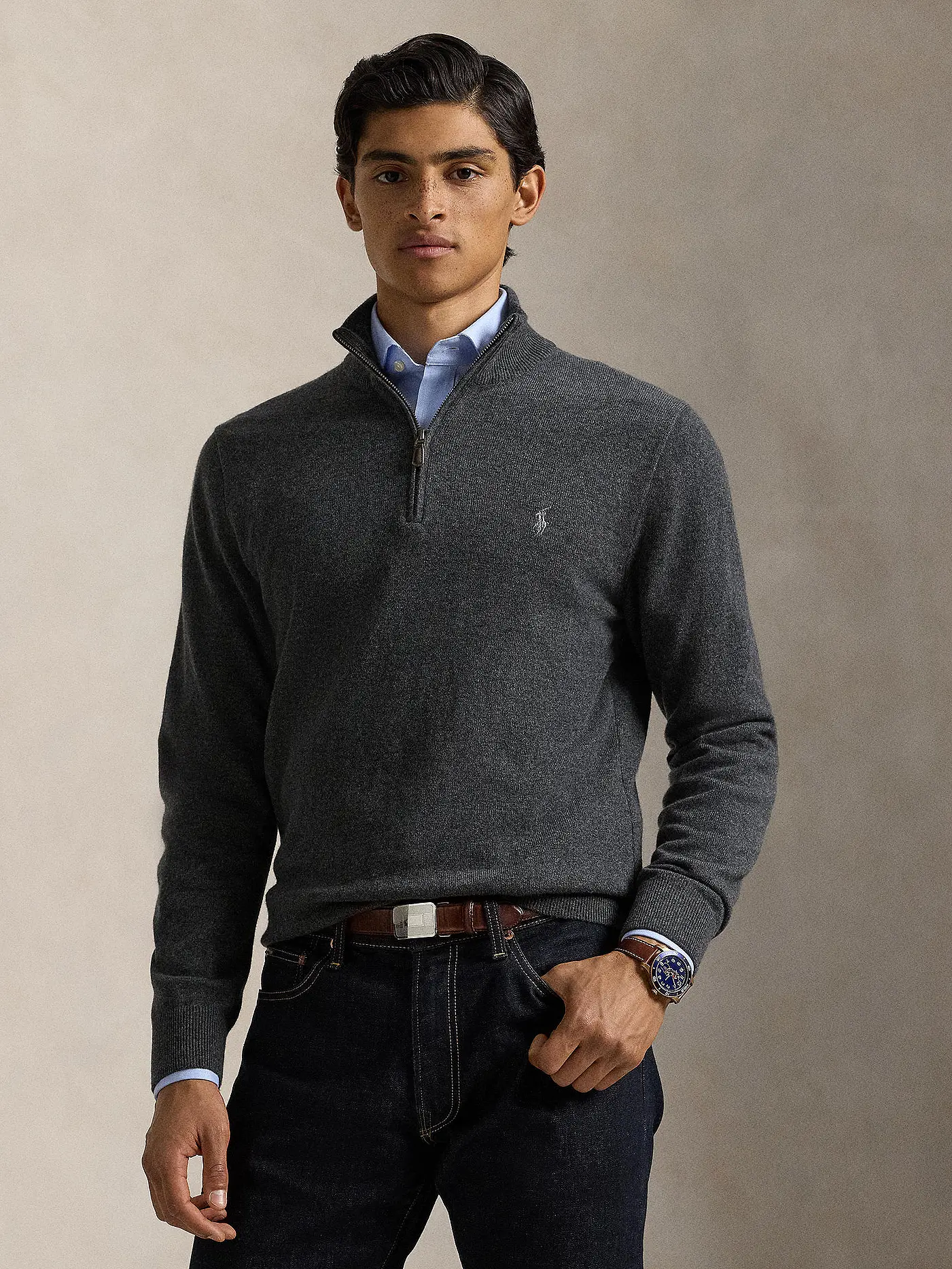 POLO RALPH LAUREN | Troyer Pullover  | grau