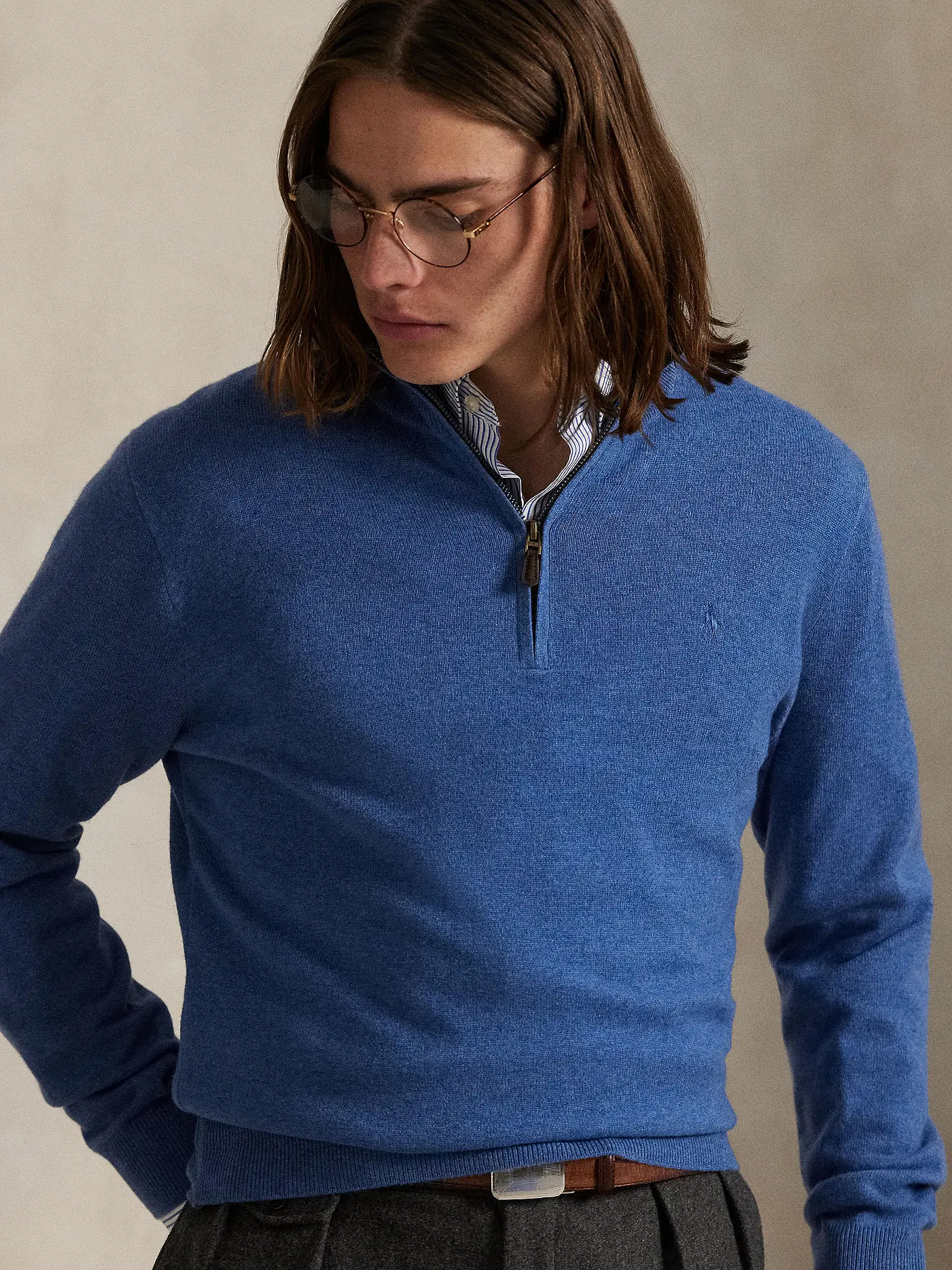POLO RALPH LAUREN | Troyer Pullover  | hellblau