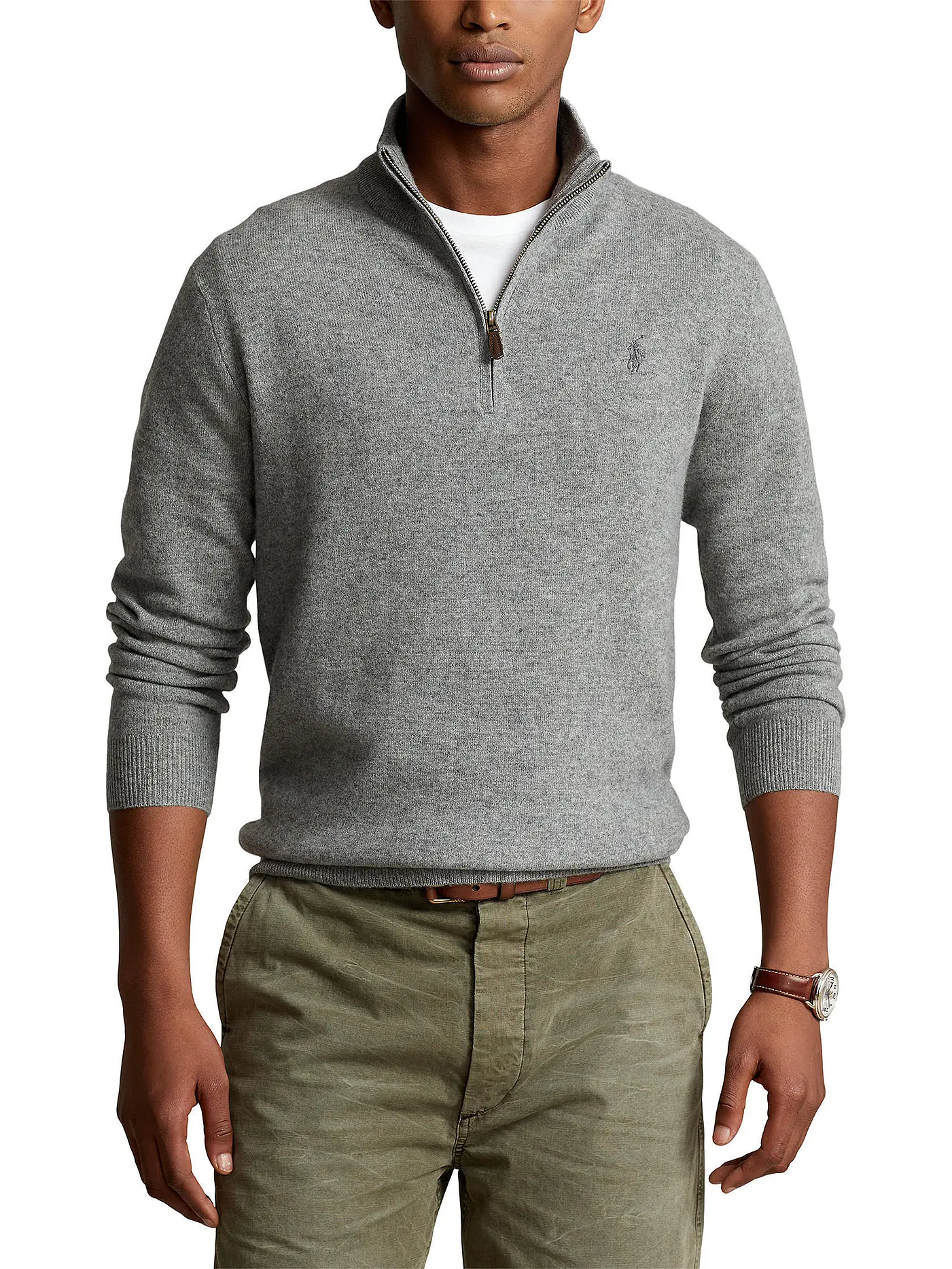 POLO RALPH LAUREN | Troyer Pullover  | hellgrau