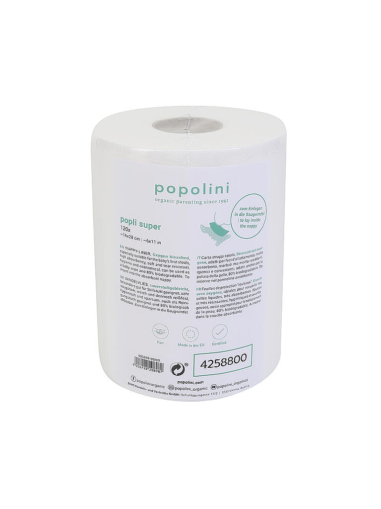 POPOLINI | WIndelvlies 120 Blatt  | weiß