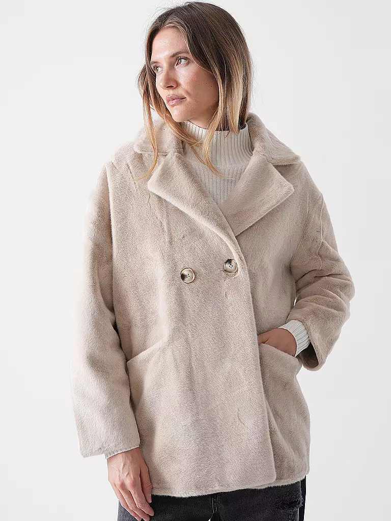 PRIDE TO BE | Jacke in Felloptik HEDA | beige
