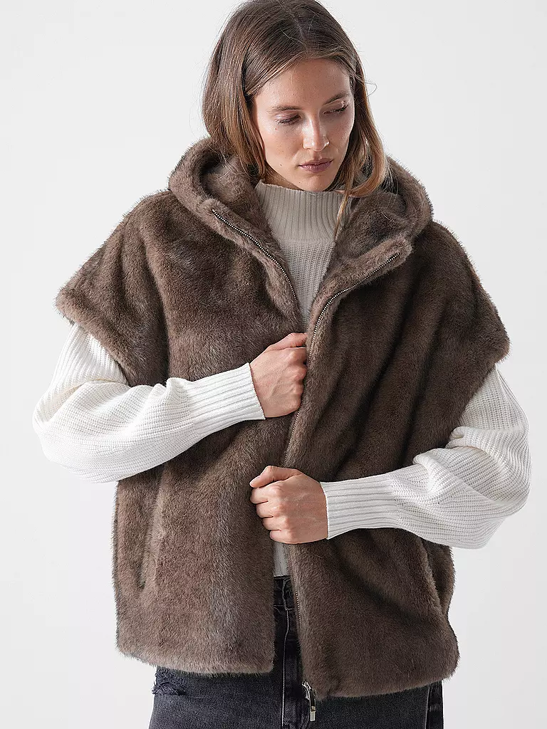 PRIDE TO BE | Jacke in Felloptik HOLA | braun