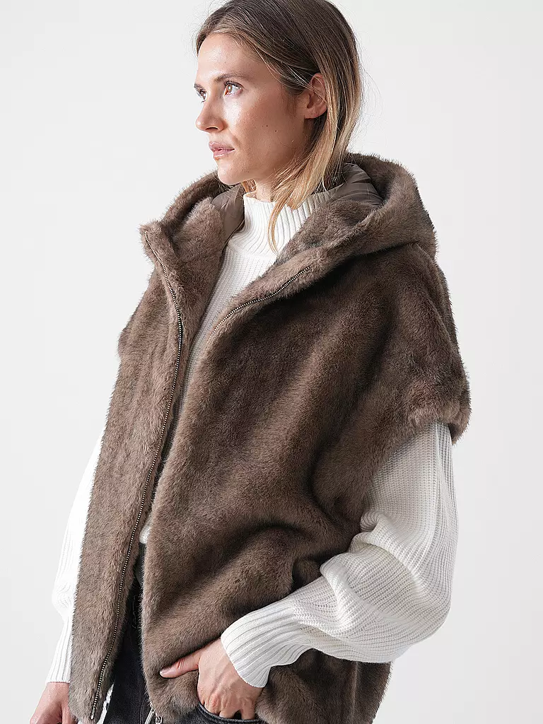 PRIDE TO BE | Jacke in Felloptik HOLA | braun
