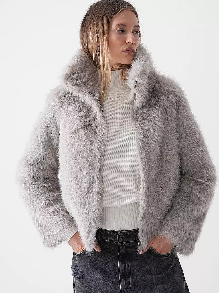 PRIDE TO BE | Jacke in Felloptik NEW XANA FAKE TOSCANA | grau