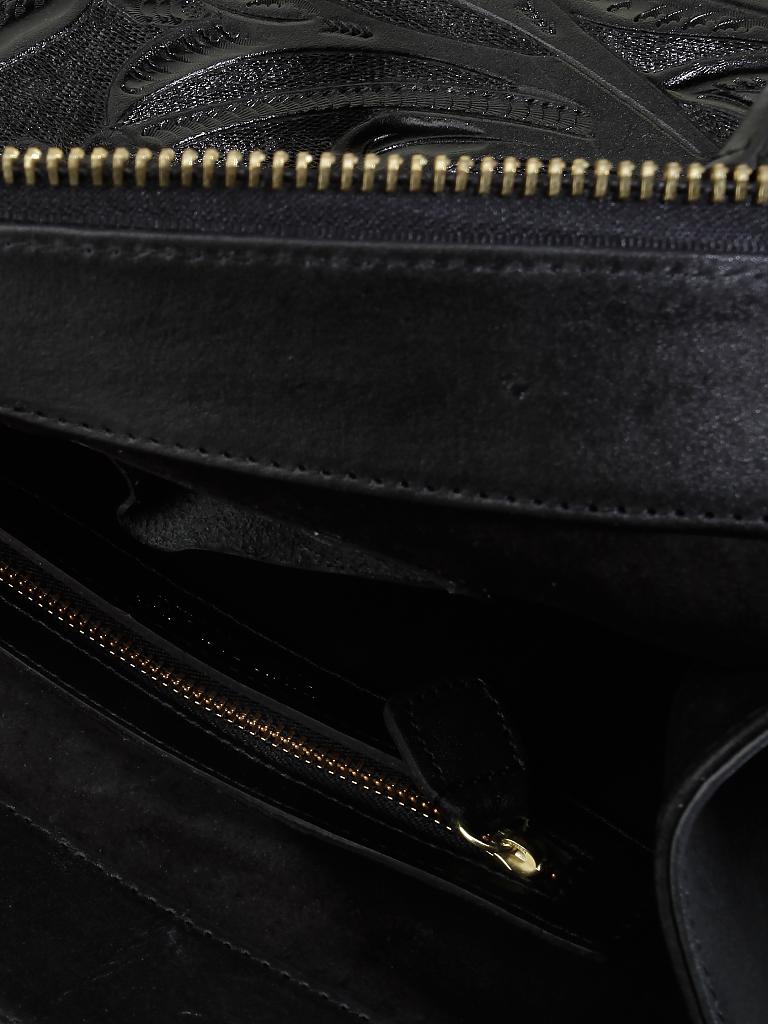 PRISON ART | Ledertasche "Square Chiselled Bag" S | schwarz