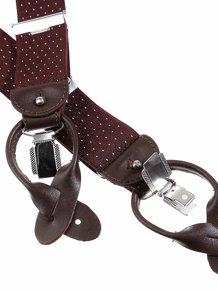 Profuomo Bretelles de luxe Bordeaux-Blanc Bordeaux